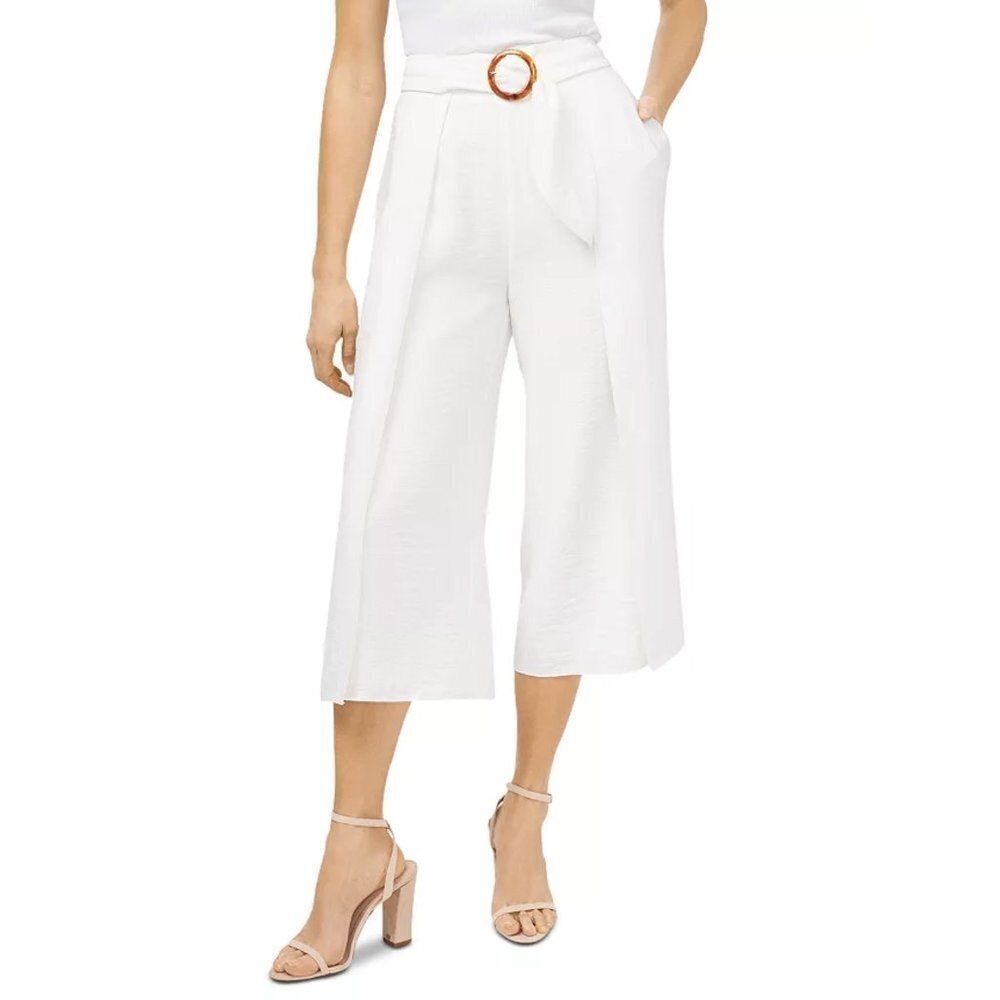 CeCe Belted Wide Leg Culottes in Soft Ecru NWT